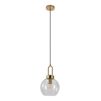 Messing Luton hanger: Ø20 cm Helder Glazen Bol