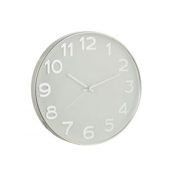 Klok arabische cijfers plastiek zilver