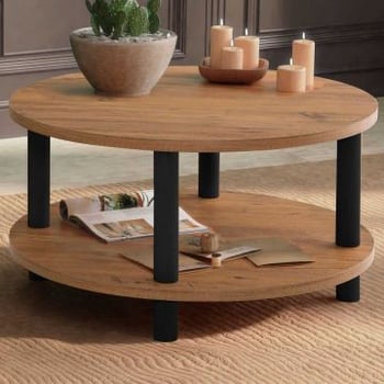 Roby Salontafel | 100% MELAMINE | Zwart, Atlantisch grenen