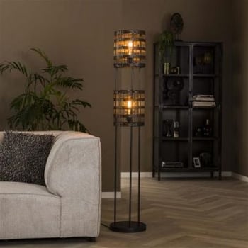 Staande lamp Basky 166 cm-zwarte nikkel