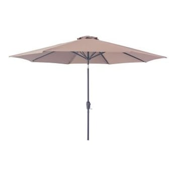 Taupe Houston Parasol met Zwengel en Kantelmechanisme.