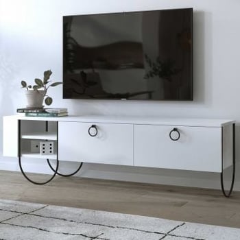 Woody Fashion TV-meubel | 100% Melamine Gecoat | Metalen Poten | Wit