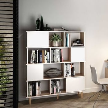 Boekenkast Nosk | 119,6 x 40 x 147 cm | Wit