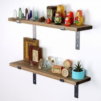 Decoratieve Houten Wandplank | Multifunctioneel Ontwerp | Zwart Notenhout