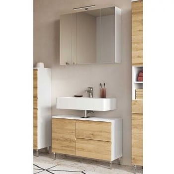 Badkamerset Torres | Wastafelkast en spiegelkast | Eiken design