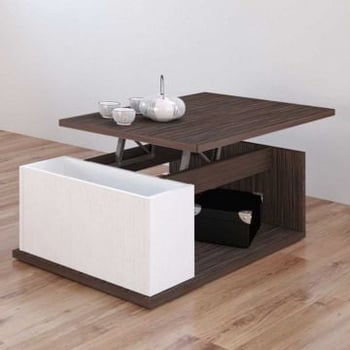 Salontafel Otawa 90x55 cm met uitschuifbaar tafelblad - bruin/wit