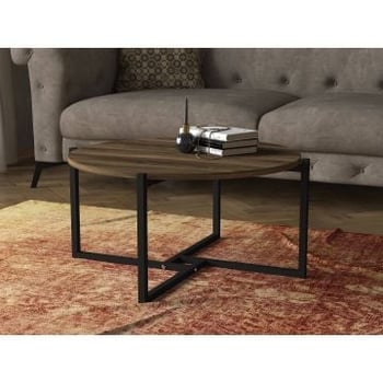 Elegante Walnoot Salontafel | 100% Melamine Gecoat | Metalen Frame