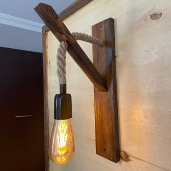Ahşap Wandlamp | 100% MASSIEF DENNENHOUT | Walnoot
