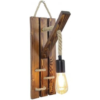 Ahşap Wandlamp | 100% MASSIEF DENNENHOUT | Walnoot