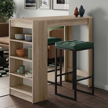 Bartafel Aravis 115x50 met opbergruimte - eik