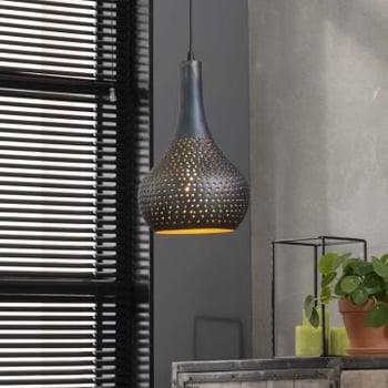 Hanglamp Cone 1 lampenkap - zwart/bruin