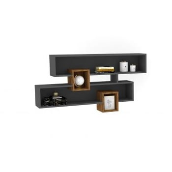Karen Wandplank | 100% MELAMINE | Walnoot, Antraciet