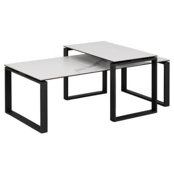 Set van 2 salontafels Nicola - witte keramiek