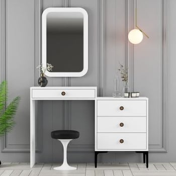 Woody Fashion Dresser | 100% Melaminegecoat met Spaanplaathout van 18 mm dik | 40 x 124 x 84 cm | Wit