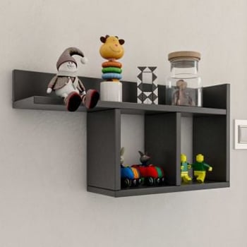 Wandplank | 100% Melamine Gecoat | Antraciet | 72x37x18 cm
