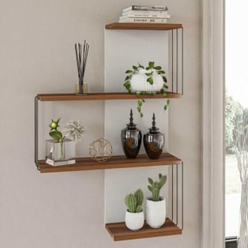 Wandplank, 100% Melamine Gecoat, 64x96x19cm, Dennenwit