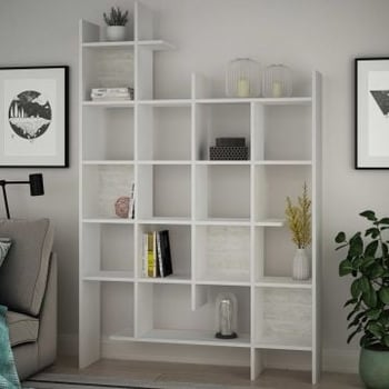 Stijlvolle Woody Fashion Boekenplank | 18mm Dik | 122x188x25cm | Wit