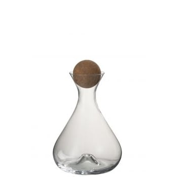 Karaf+stop glas/kurk transparant