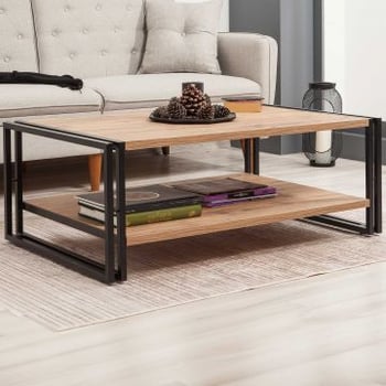 Cosmo Salontafel | 100% MELAMINE | Atlantisch grenen, zwart