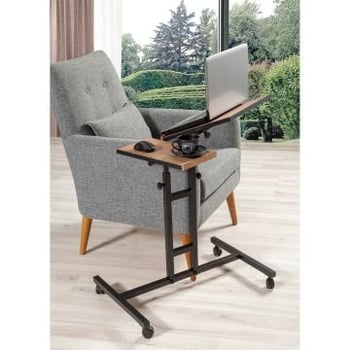 Laptoptafel Sapphire | 45,5 x 67 x 87 cm | Metalen Frame | Kleur: Atlantic Pine Black