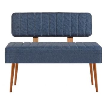 Eetkamerbank Vina - 110x40x82cm - den/donkerblauw