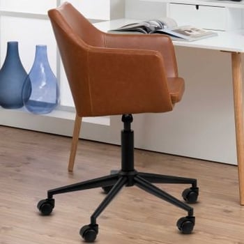 Bureaustoel Novan kunstleder - bruin