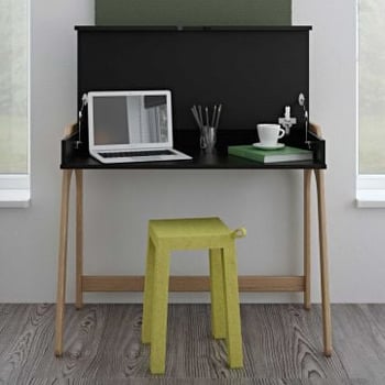 Bureau Aura 94cm - zwart/eik