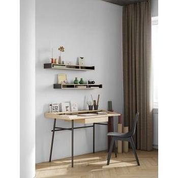 Bureau Ply 120cm met lade - eik/zwart