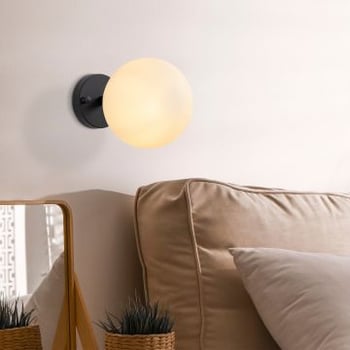 Atmaca Wandlamp | METALEN BEHUIZING | Zwart, Crème