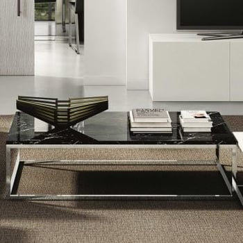 Salontafel Prairie - zwart marmer/chroom