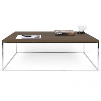 Salontafel Gleam 120x75 - walnoot/chroom