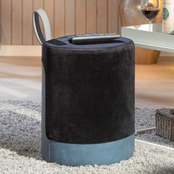 Poef Osane velours - zwart