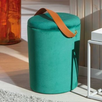 Poef Papua met deksel - groen