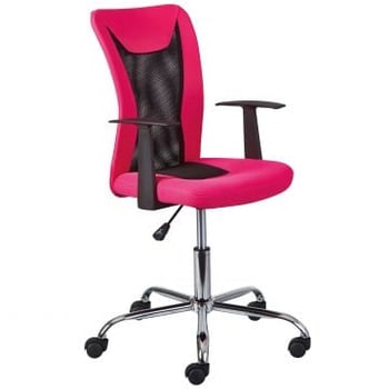 Bureaustoel Donny ergonomische rugleuning - roze