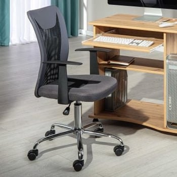 Bureaustoel Donny ergonomische rugleuning - grijs