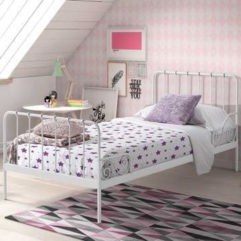 Metalen Bed Alice 90x200 - wit