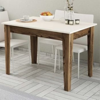 Keukentafel Woody Fashion - 110x72x75 cm - Walnoot/crème 