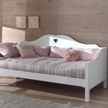 Bedbank Amori 90x200cm meisjes - wit