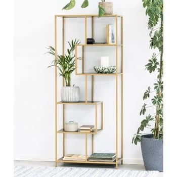 Rek Dover 77 cm 4 legplanken - goud/zwart