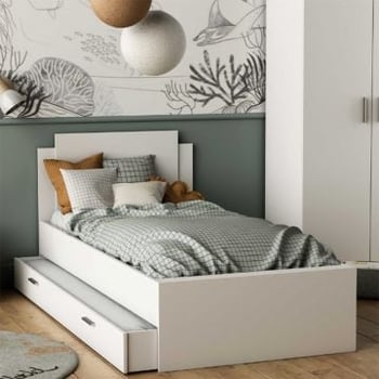 Bed Maura 90 x 190cm/200 cm-mat wit