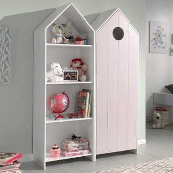 2-delige kledingkast Casami - 115x37x172 cm - Wit/roze 