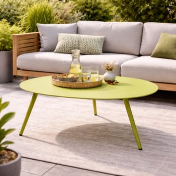 Salontafel Burnie Gescova - Aluminium - Groen