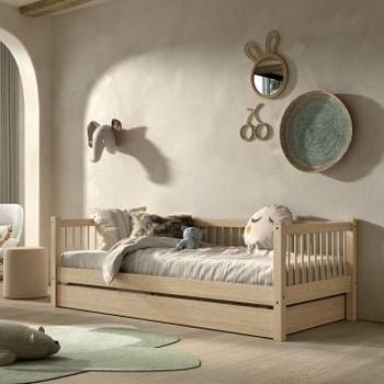 Kajuitbed Forrest 90 x 200 cm met rolbed - beukenhout