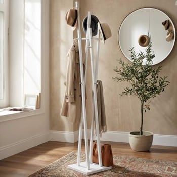 Staande kapstok | 35 x 35 x 192 cm | Wit