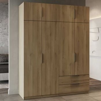 Kledingkast Spectre 157cm 8 deuren & 2 lades - eikdecor