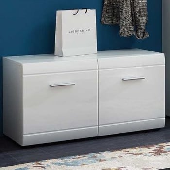 Schoenenkast Allan 96cm met 2 deuren - wit