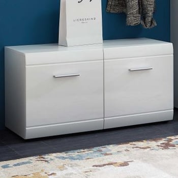 Schoenenkast Allan 96cm met 2 deuren - wit 