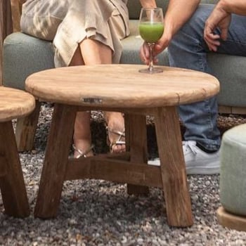 Bijzettafeltje Ferdau Ø80 voor buiten - teak