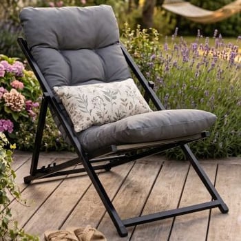 Verstelbare tuinstoel Atelier del Sofa - metaal en polyester - donkergrijs