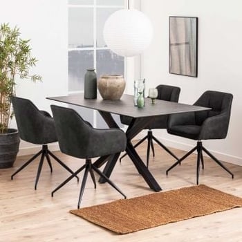 Eettafel Hennie 160x90 keramiek - zwart